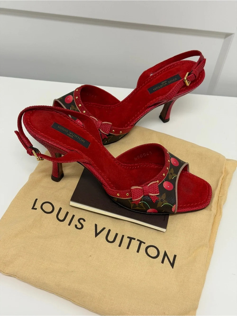 Rare Louis Vuitton x Takashi Murakami iconic Cherry bow heels (EU 37/ US 7)